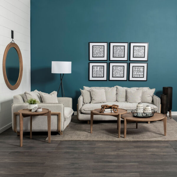 Brown Wood Round Top Accent Table With Three-Legged Base