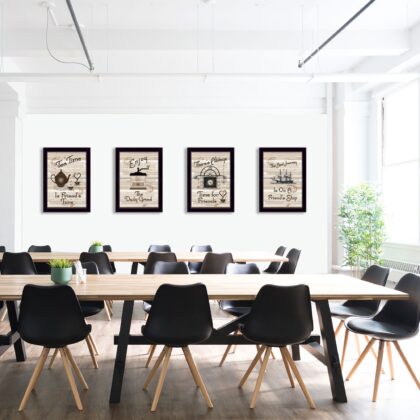 Set Of Four Friendship 2 Black Framed Print Kitchen Wall Art