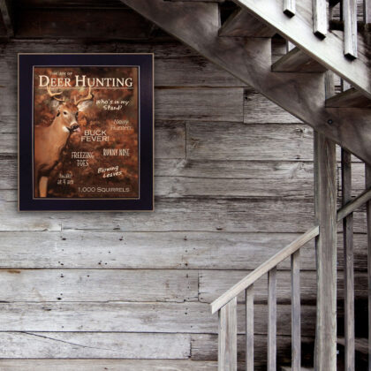 Joy of Hunting deer Black Framed Print Wall Art