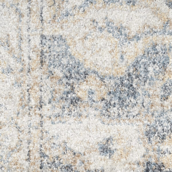8' x 10' Gray and Blue Oriental Power Loom Washable Area Rug