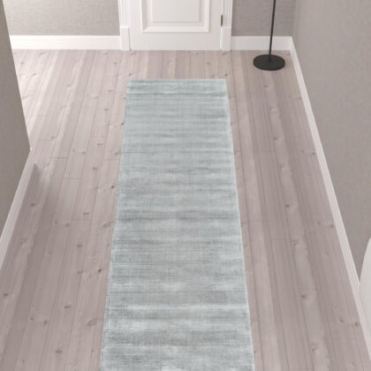 10' Gray Hand Woven Runner Rug