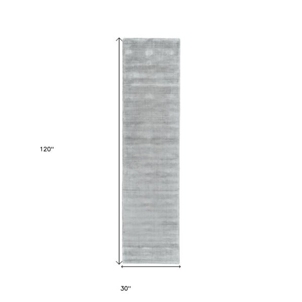 10' Gray Hand Woven Runner Rug