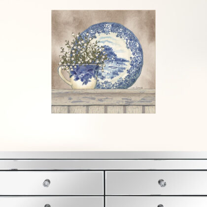 Farmhouse Blues II 2 White Framed Print Wall Art
