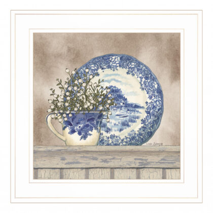 Farmhouse Blues II 2 White Framed Print Wall Art