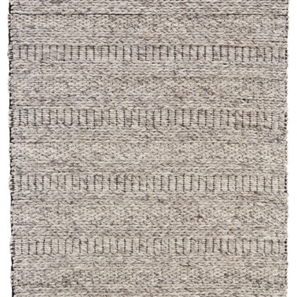 8' X 11' Ivory Gray And Tan Wool Hand Woven Stain Resistant Area Rug