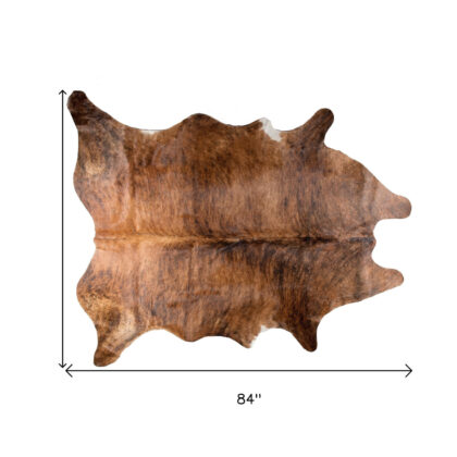 5' x 7' Brown Cowhide Hand Knotted Area Rug