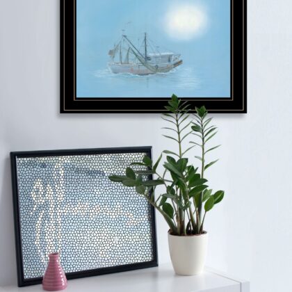 Misty Morning 2 Black Framed Print Wall Art
