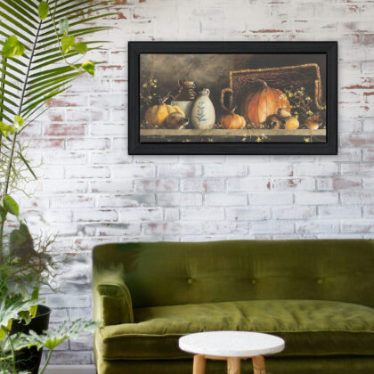 Pumpkin & Pods Black Framed Print Wall Art