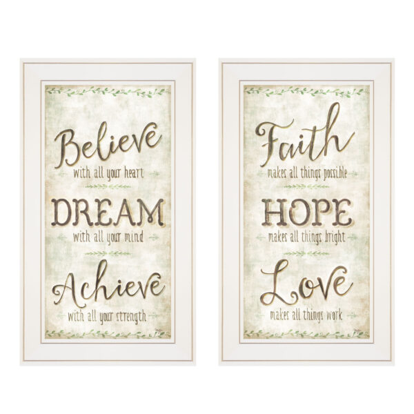 Set Of Two Faith Or Believe 1 White Framed Print Wall Art