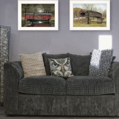 Set Of Two Bridges Of 1 White Framed Print Wall Art