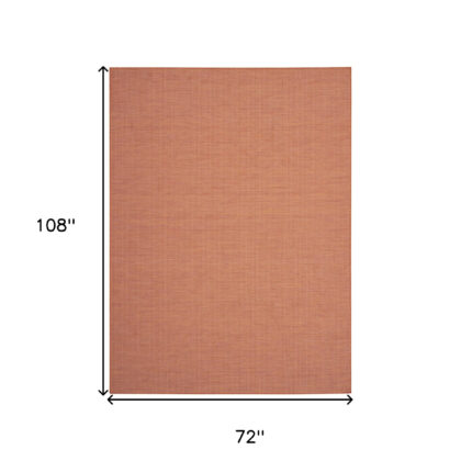 6' X 9' Terracotta Indoor Outdoor Area Rug