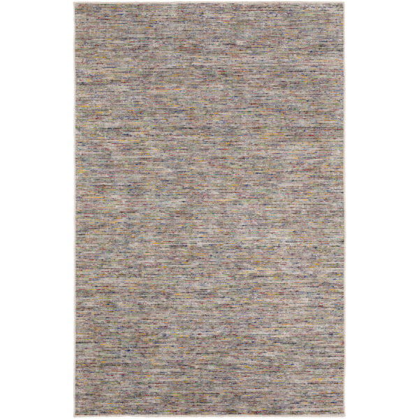 8' Gray and Yellow Octagon Wool Hand Loomed Area Rug