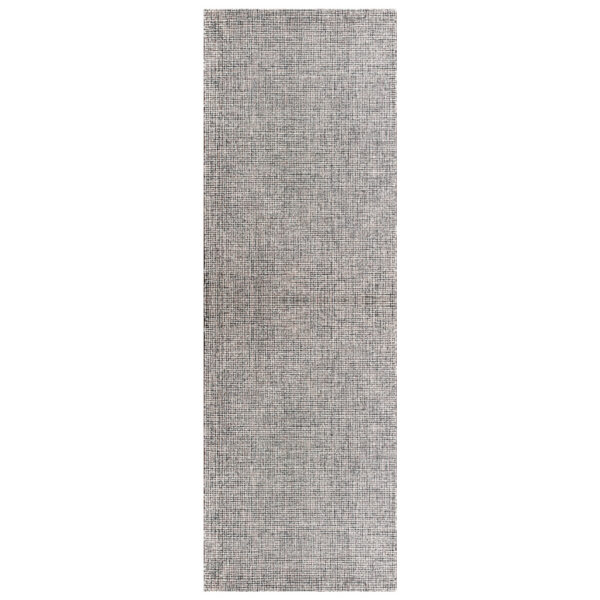 8' Runner Gray and Ivory Wool Checkered Hand Tufted Runner Rug