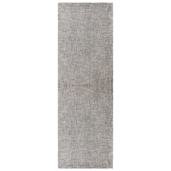8' Runner Gray and Ivory Wool Checkered Hand Tufted Runner Rug