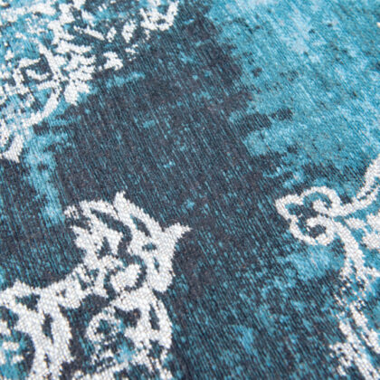 3' X 5' Blue and White Oriental Non Skid Area Rug
