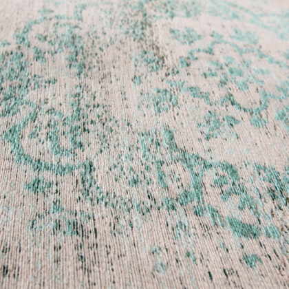 5' x 7' Gray and Green Medallion Non Skid Area Rug