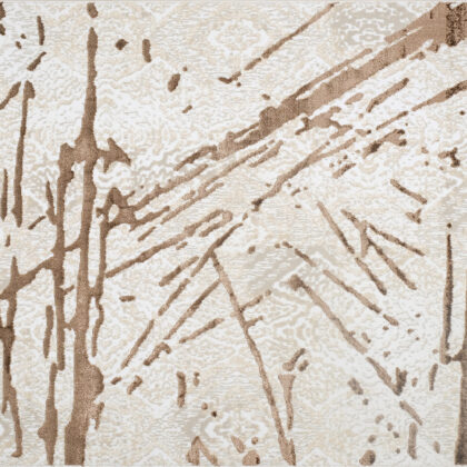 9' x 12' Ivory and Brown Abstract Area Rug