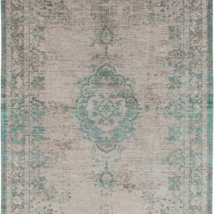 5' x 7' Gray and Green Medallion Non Skid Area Rug