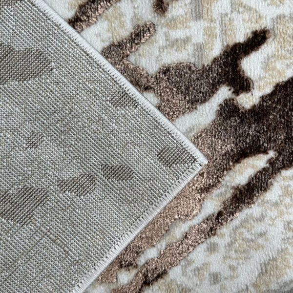 9' x 12' Ivory and Brown Abstract Area Rug