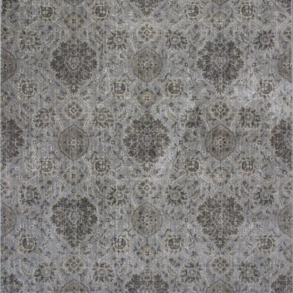 2'X4' Silver Machine Woven Floral Traditional Allover Indoor Accent Rug