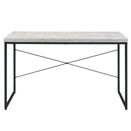 47" Antiqued White and Black Writing Desk