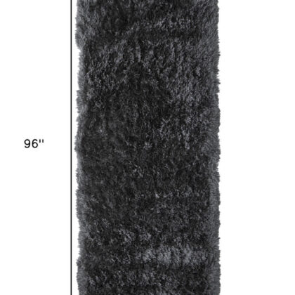 8' Gray Shag Hand Tufted Runner Rug