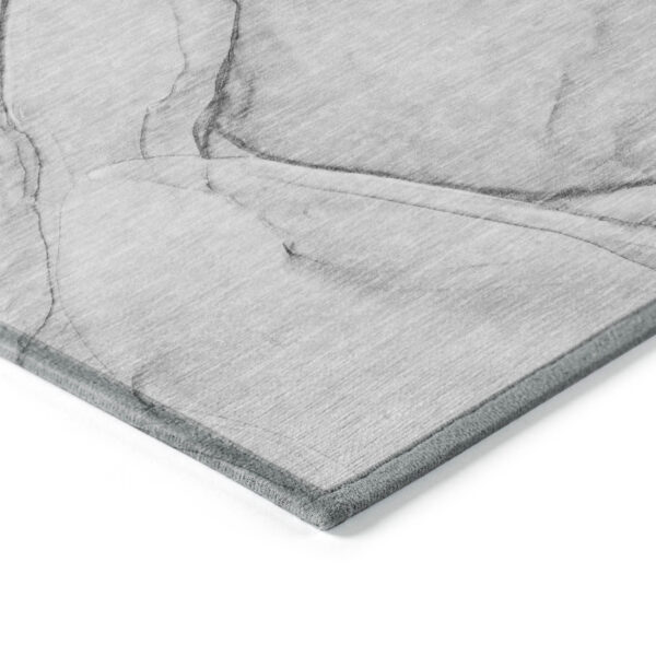 10' X 14' Gray Abstract Washable Non Skid Indoor Outdoor Area Rug
