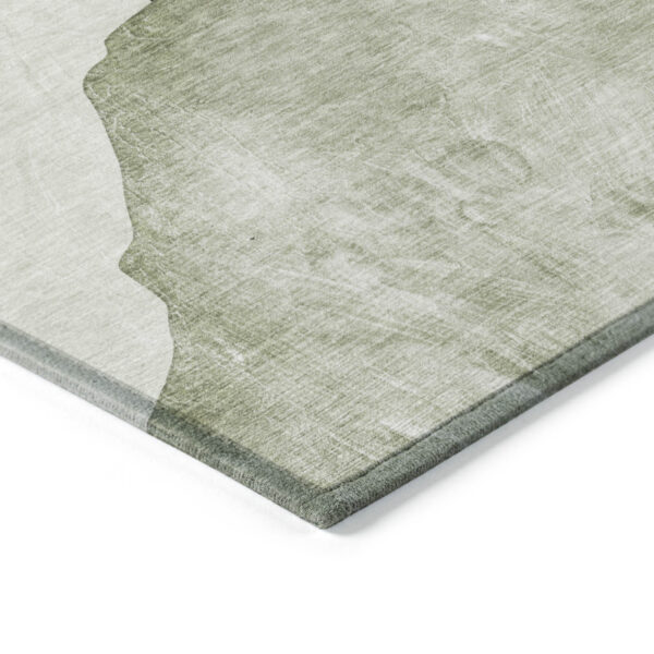 9' X 12' Green Black and Gray Abstract Washable Non Skid Indoor Outdoor Area Rug