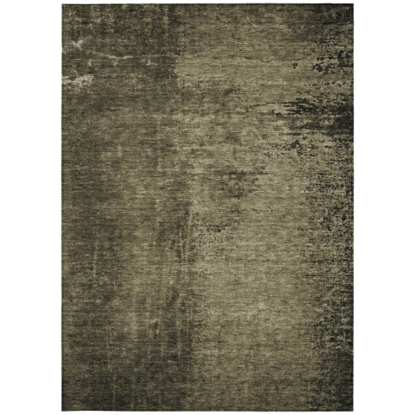 5' X 8' Gray Abstract Washable Non Skid Indoor Outdoor Area Rug