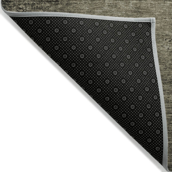 5' X 8' Gray Abstract Washable Non Skid Indoor Outdoor Area Rug