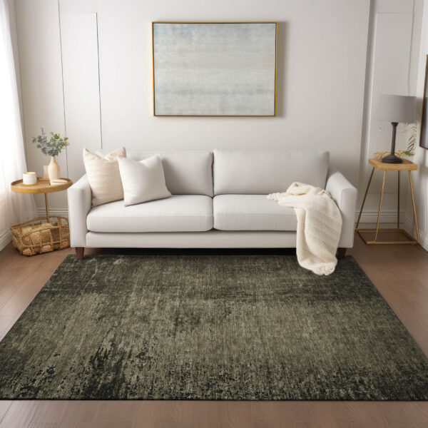 5' X 8' Gray Abstract Washable Non Skid Indoor Outdoor Area Rug