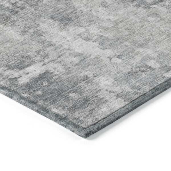 9' X 12' Gray Abstract Washable Non Skid Indoor Outdoor Area Rug