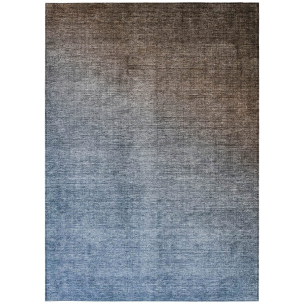 9' X 12' Blue and Green Ombre Washable Non Skid Indoor Outdoor Area Rug