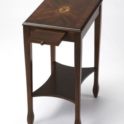 25" Dark Brown Manufactured Wood Rectangular End Table With Shelf