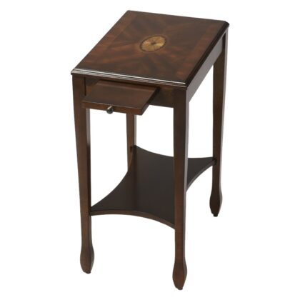 25" Dark Brown Manufactured Wood Rectangular End Table With Shelf