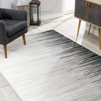 2' X 4' Black Abstract Dhurrie Area Rug