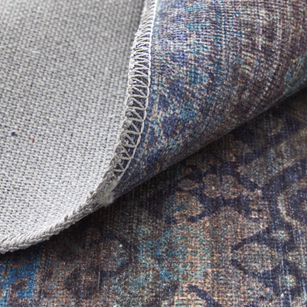 2' X 3' Blue Purple And Brown Floral Power Loom Area Rug