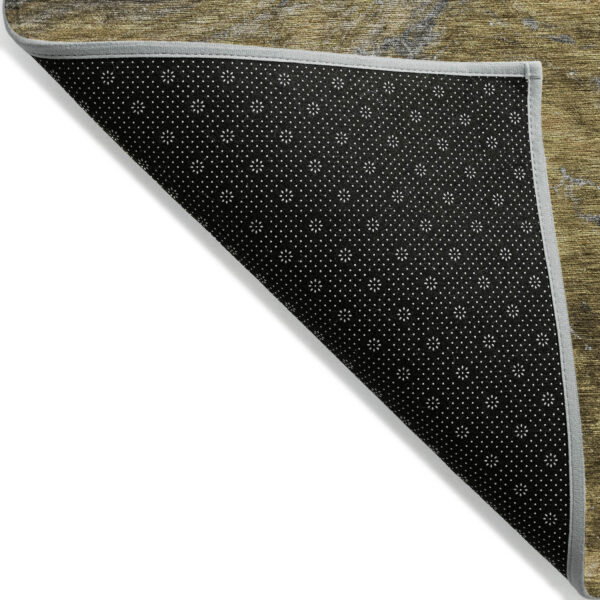 10' X 14' Brown Taupe And Chocolate Abstract Washable Indoor Outdoor Area Rug