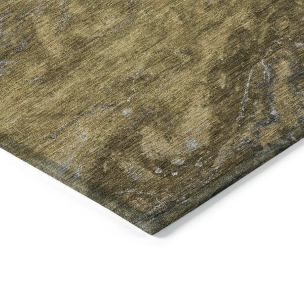 10' X 14' Brown Taupe And Chocolate Abstract Washable Indoor Outdoor Area Rug