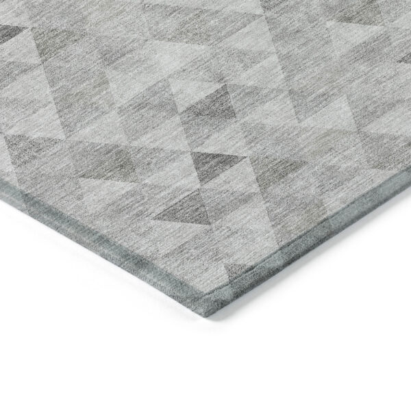 8' X 10' Silver Beige And Taupe Geometric Washable Indoor Outdoor Area Rug