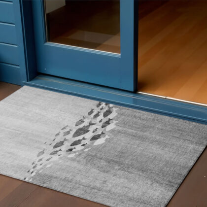 3' X 5' Gray Silver And Charcoal Nautical Washable Indoor Outdoor Area Rug