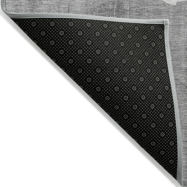 3' X 5' Gray Silver And Charcoal Nautical Washable Indoor Outdoor Area Rug