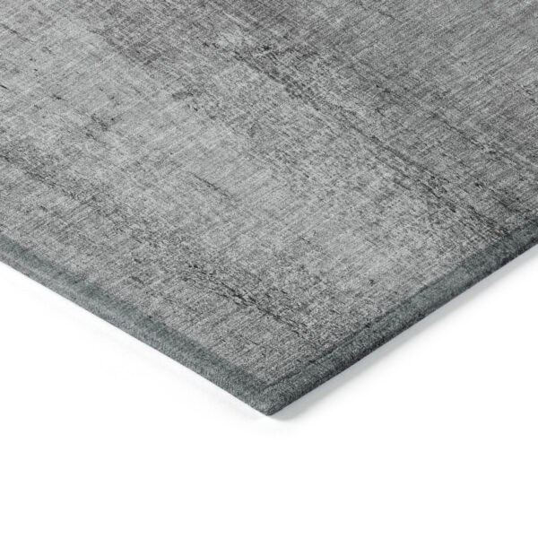 3' X 5' Gray Silver And Charcoal Nautical Washable Indoor Outdoor Area Rug