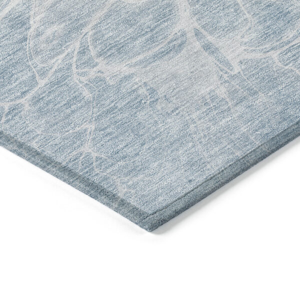8' X 10' Sky Blue And Denim Blue Abstract Washable Indoor Outdoor Area Rug