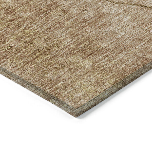 3' X 5' Orange Copper And Terra Cotta Abstract Washable Indoor Outdoor Area Rug