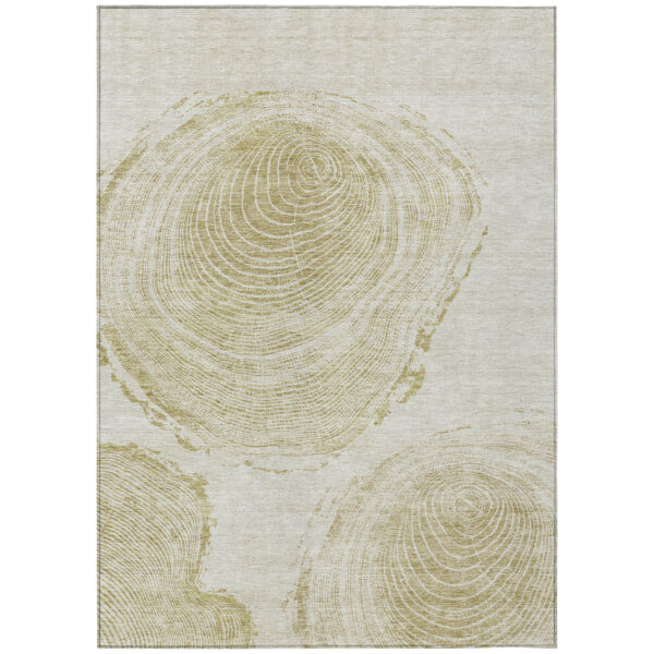 9' X 12' Khaki Beige And Taupe Abstract Washable Indoor Outdoor Area Rug