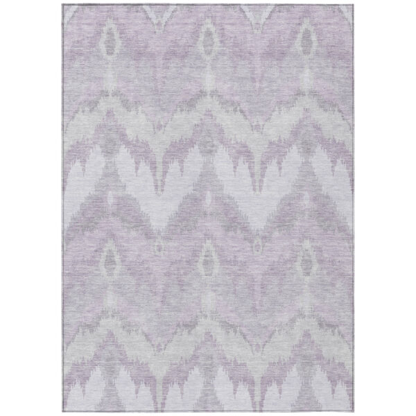 3' X 5' Lavender Purple And Gray Ikat Washable Indoor Outdoor Area Rug