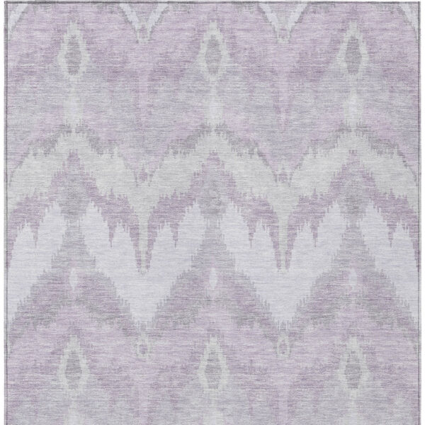 3' X 5' Lavender Purple And Gray Ikat Washable Indoor Outdoor Area Rug