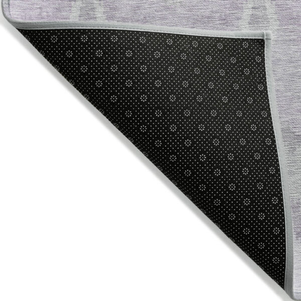 3' X 5' Lavender Purple And Gray Ikat Washable Indoor Outdoor Area Rug