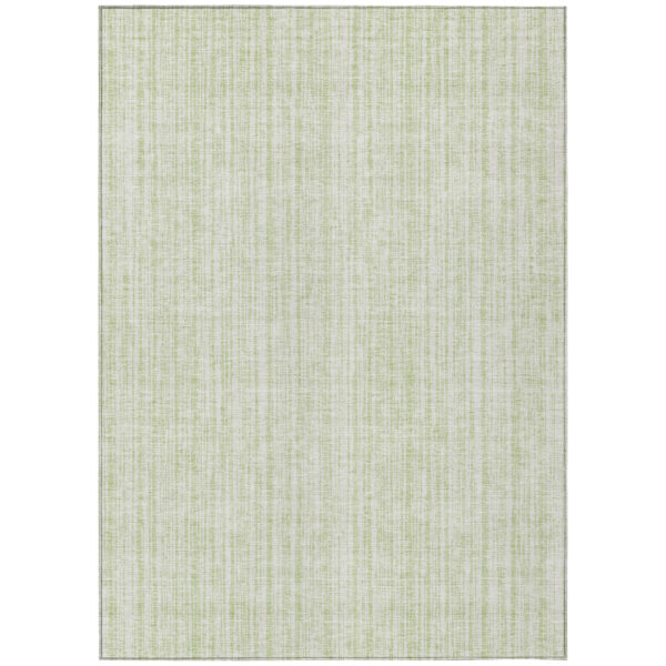 10' X 14' Mint Green And Ivory Striped Washable Indoor Outdoor Area Rug
